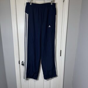 adidas Navy Track Pants with White 3-Stripes